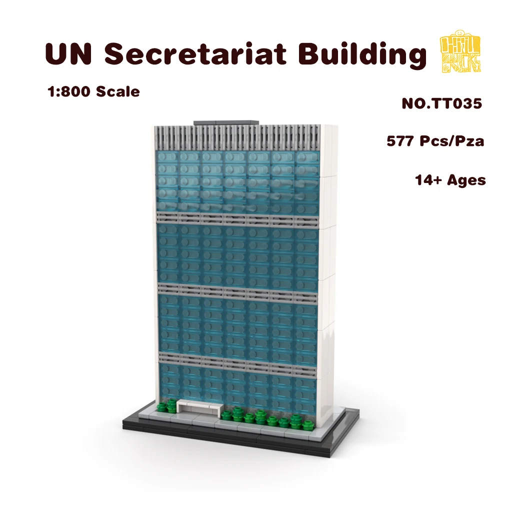 

MOC TT035 UN Secretariat Building 1:800 Scale Model With PDF Drawings Building Blocks Bricks Birthday Christmas Gifts