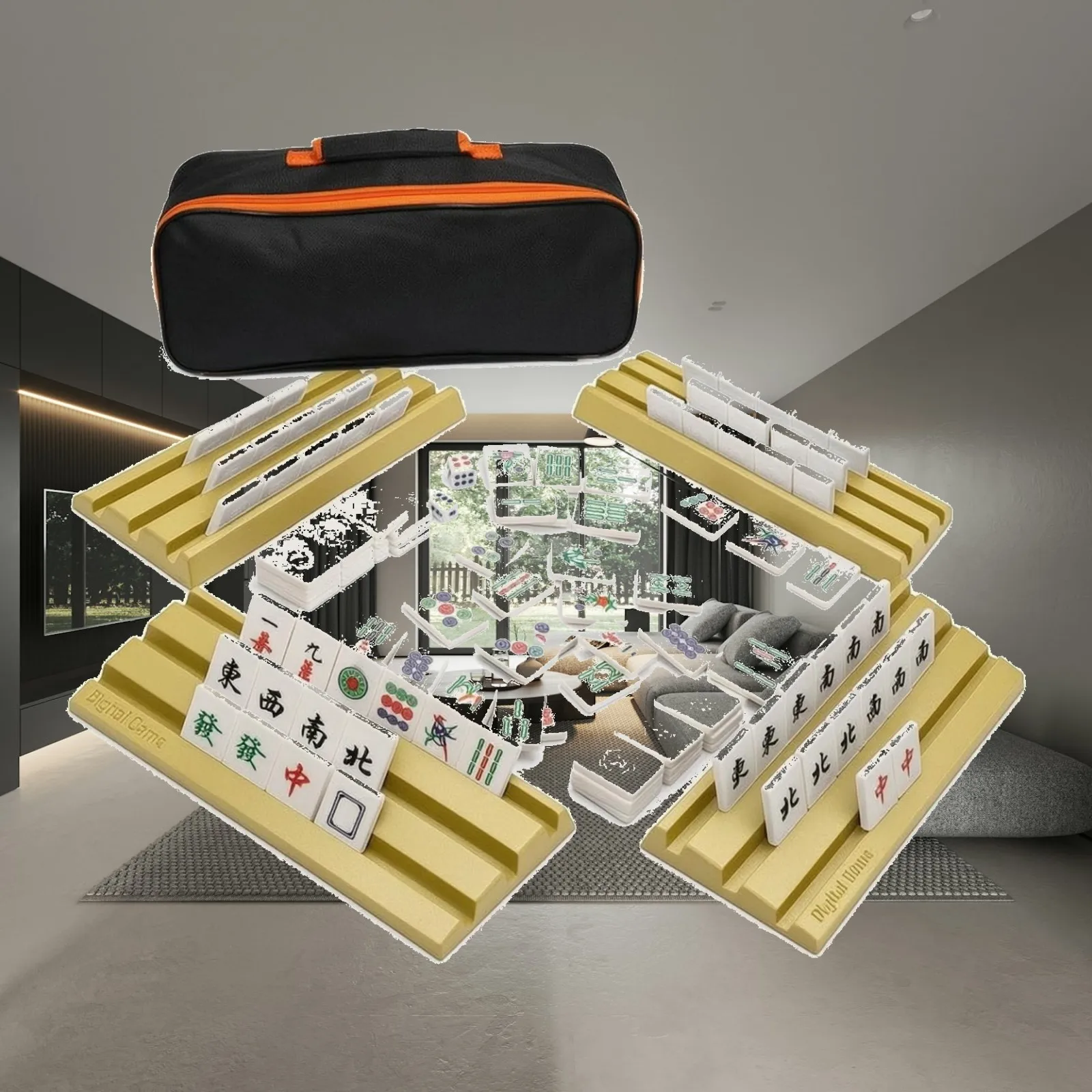 Mahjong Set Portable Travel Mahjong Set Games Long-Lasting Easy to Handle for Travelers, Camping, Picnics