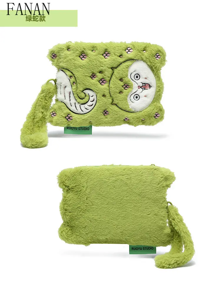 Autumn Winter Clutch Zipper Bags for Women Fashion Sweet and Cute Girls Clutches Original Portable New Year Gift Storage Bag