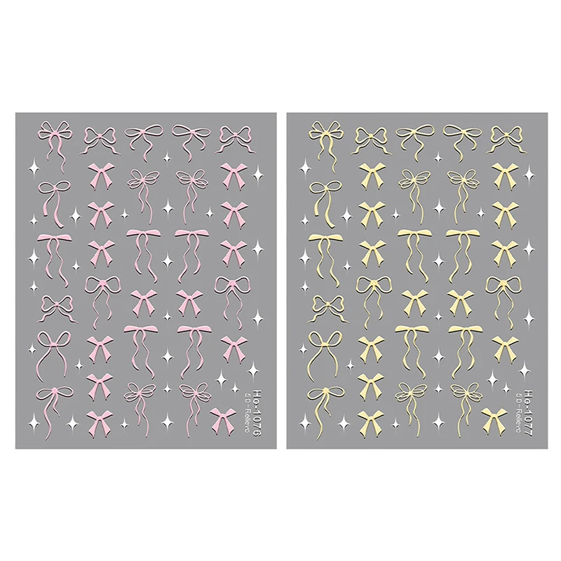 1 pz 5D giapponese mini fiocco adesivi per nail art moda nastro bianco nero autoadesivo decorazione per unghie decalcomanie accessori per unghie fai da te