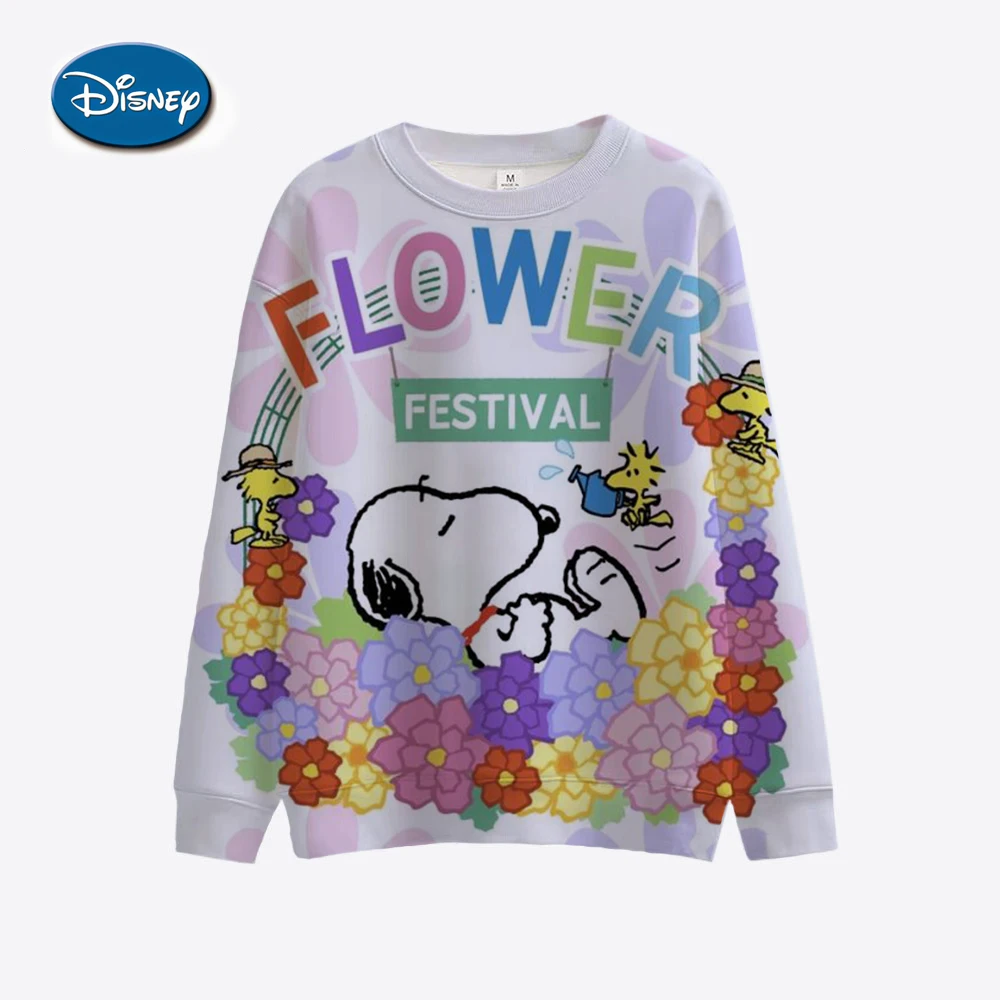 Snoopy Kawaii Print Sweatshirt Women Soft Goth Hooded Ladies Autumn Vintage Long Sleeve Pullovers Casual Tops 2023 New Y2k