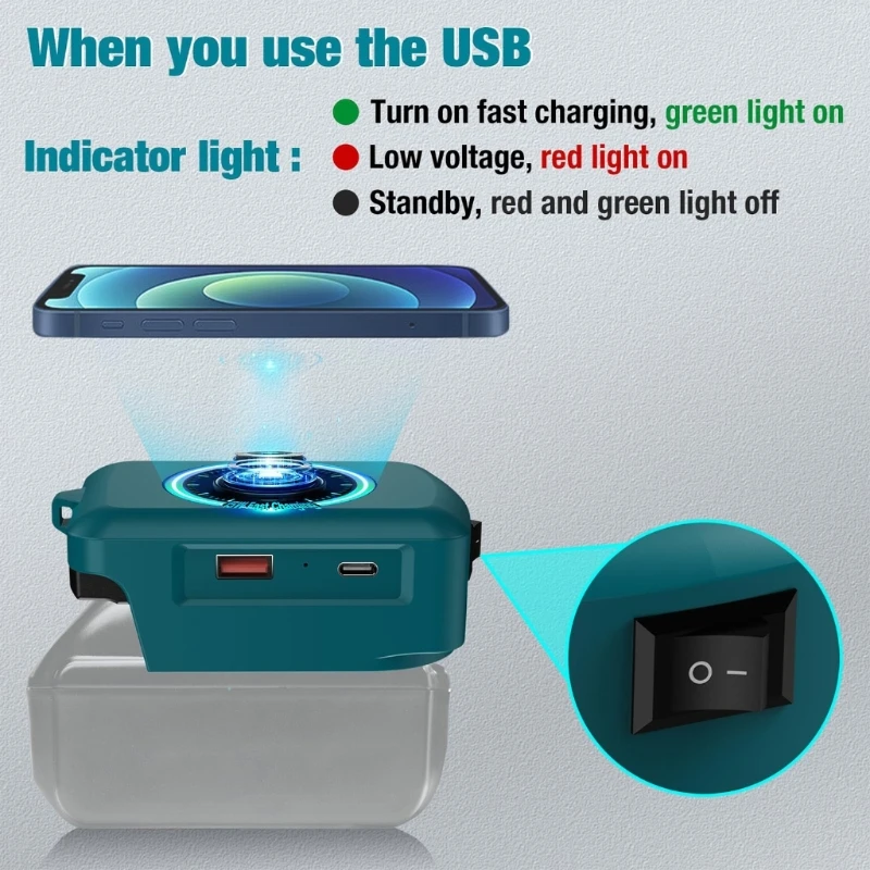 Transportable Radio Device For 18V Lie Batteries Constructed In Safety Protections And LED Indicators 896C