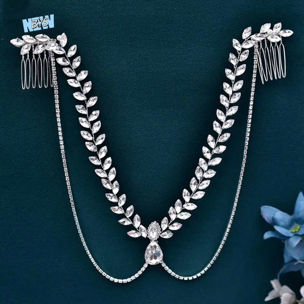 

Hair Comb Rhinestone Bride Forehead Head Chain Shining Temperament Woman Headwear Luxury Exquisite Pageant Tiara Woman