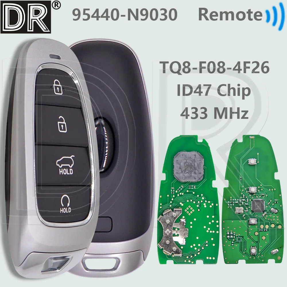 

DR 95440-N9030 ID47 HITAG3 Chip 433MHz Proximity Smart Card Car Remote Key TQ8-FOB-4F26 For Hyundai Tucson 2022