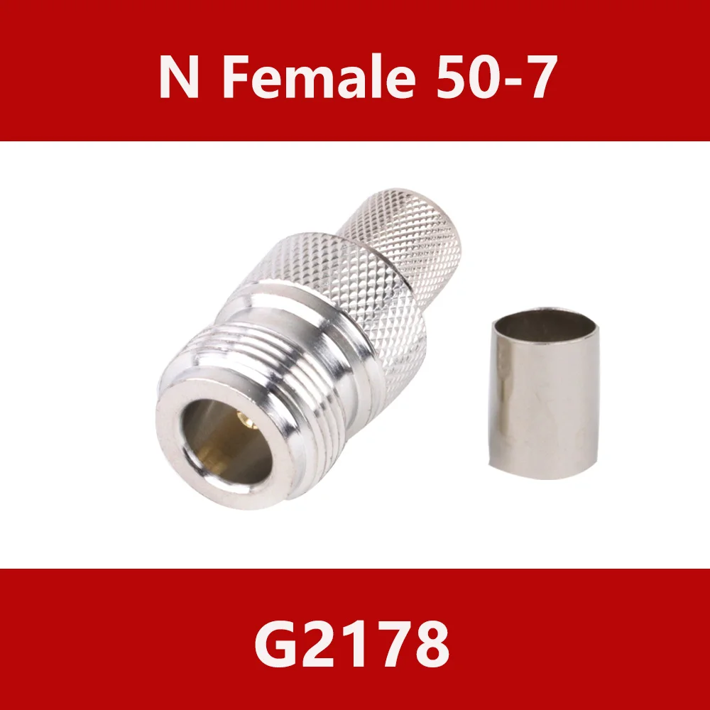 10 pz RF Coaxila connettore N femmina Jack e N maschio spina Crimp per 50-7 LMR400 cavo 50ohm RF adattatore coassiale