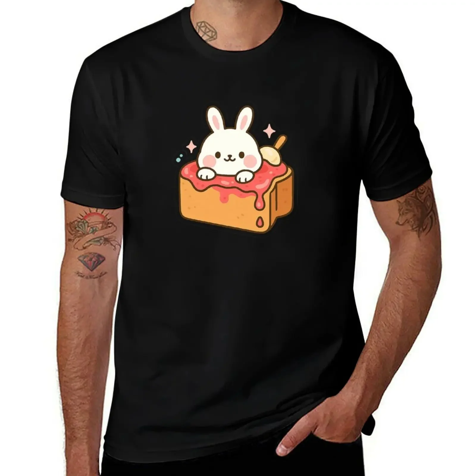 

Jam Toast Bunny – Kawaii Bunny in Strawberry Jam Toast Sticker T-Shirt anime shirt Man t-shirt boys whites t shirt for men