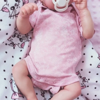 19 inch already painted kit Pascale reborn doll parts cute sleeping baby with visible veins 3D skin including cloth body