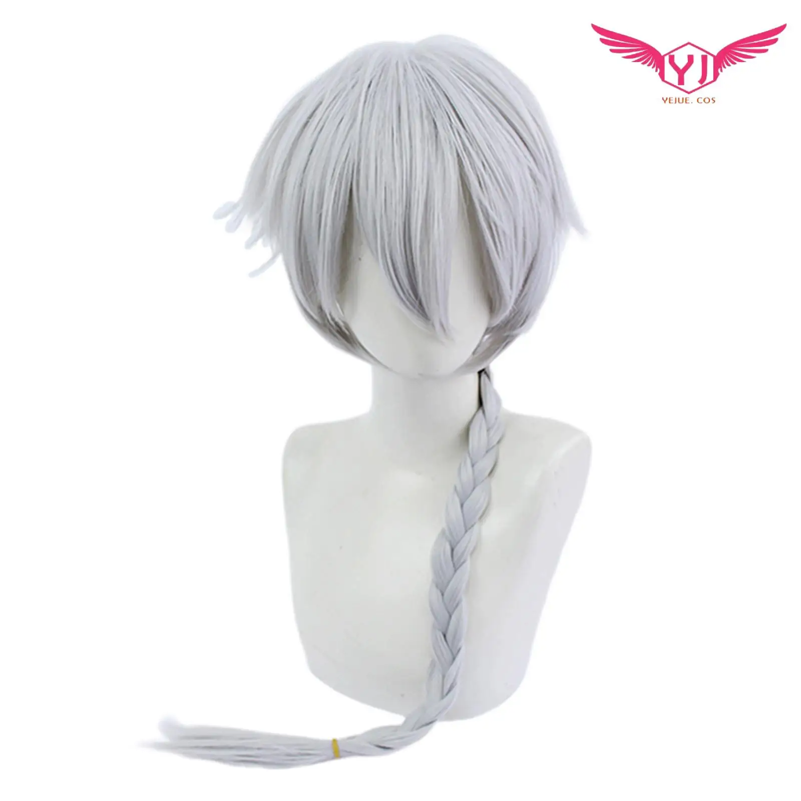 

Long Synthetic Straight Buckle Wig with Bangs Purple-White Heat Resistant Synthetic Nikolai Gogol Cosplay Party Wig