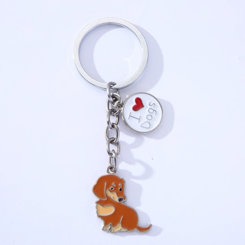 Dachshund key ring cute animal pet Keychain Lovely dog Key Bag Pendant Keychain for Girls Figures Accessories