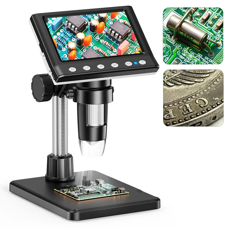 4.3'' Digital Microscope for Coins 1000X Portable Microscope Capture HD Images & Videos for Inspection, Collection，Hobbyist DM7