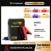 VTOMAN X4 2500A Auto Jump Starter 150PSI Air Pump Car Battery Emergency Boosters Starting Device Car Starter for  8.5L/6.0L