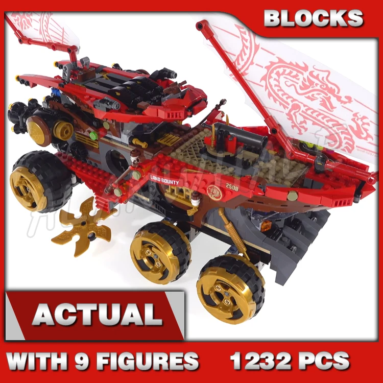 

1232pcs Shinobi Land Bounty Truck Vehicles Mobile HQ Detachable Flyer Snake 11332 Building Block Sets Compatible With Model