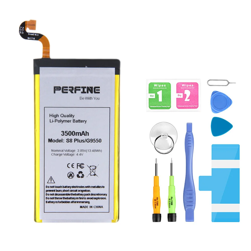 Perfine Replacemetn Battery for Samsung Galaxy S8 Plus Battery S8+ G9550 SM-G955F EB-BG955ABE 3500mAh with Repair Tools Kit