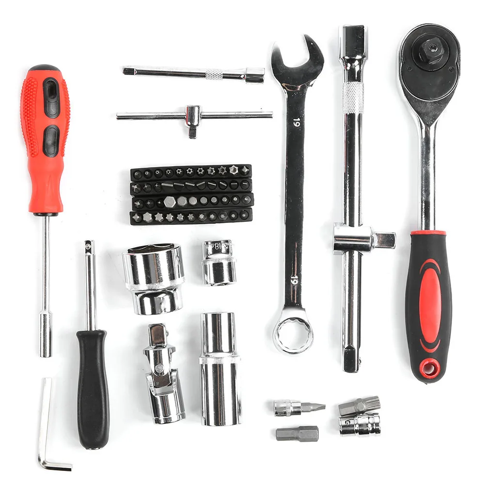 215 Stuks Ratelsleutel Set 1/4in 3/8in 1/2in Socket Set Tool Case Handgereedschap Kits Doos LPD00057