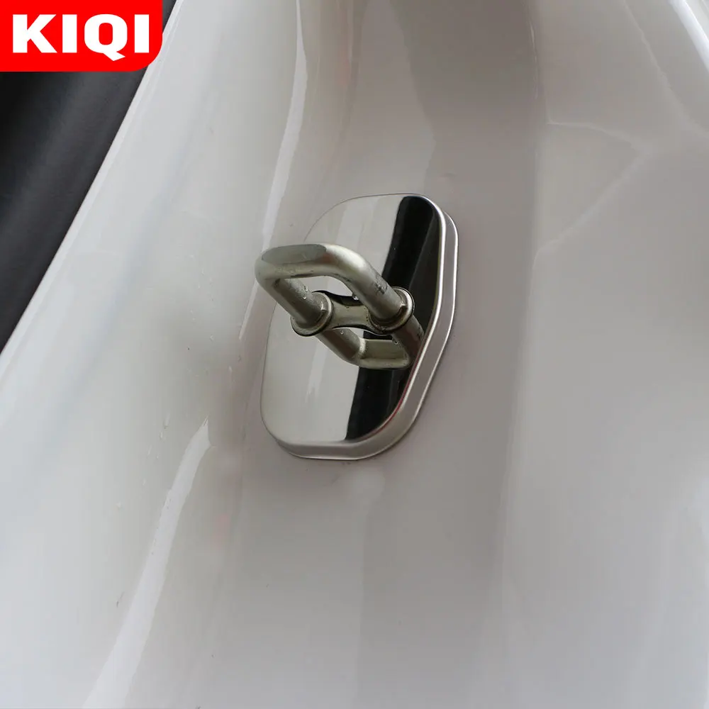 KIQI 4Pcs Car Door Lock Cover for Peugeot 3008 2008 207 307 308 408 406 Anti Rust Waterproof Shakeproof Door Covers 2014-2019