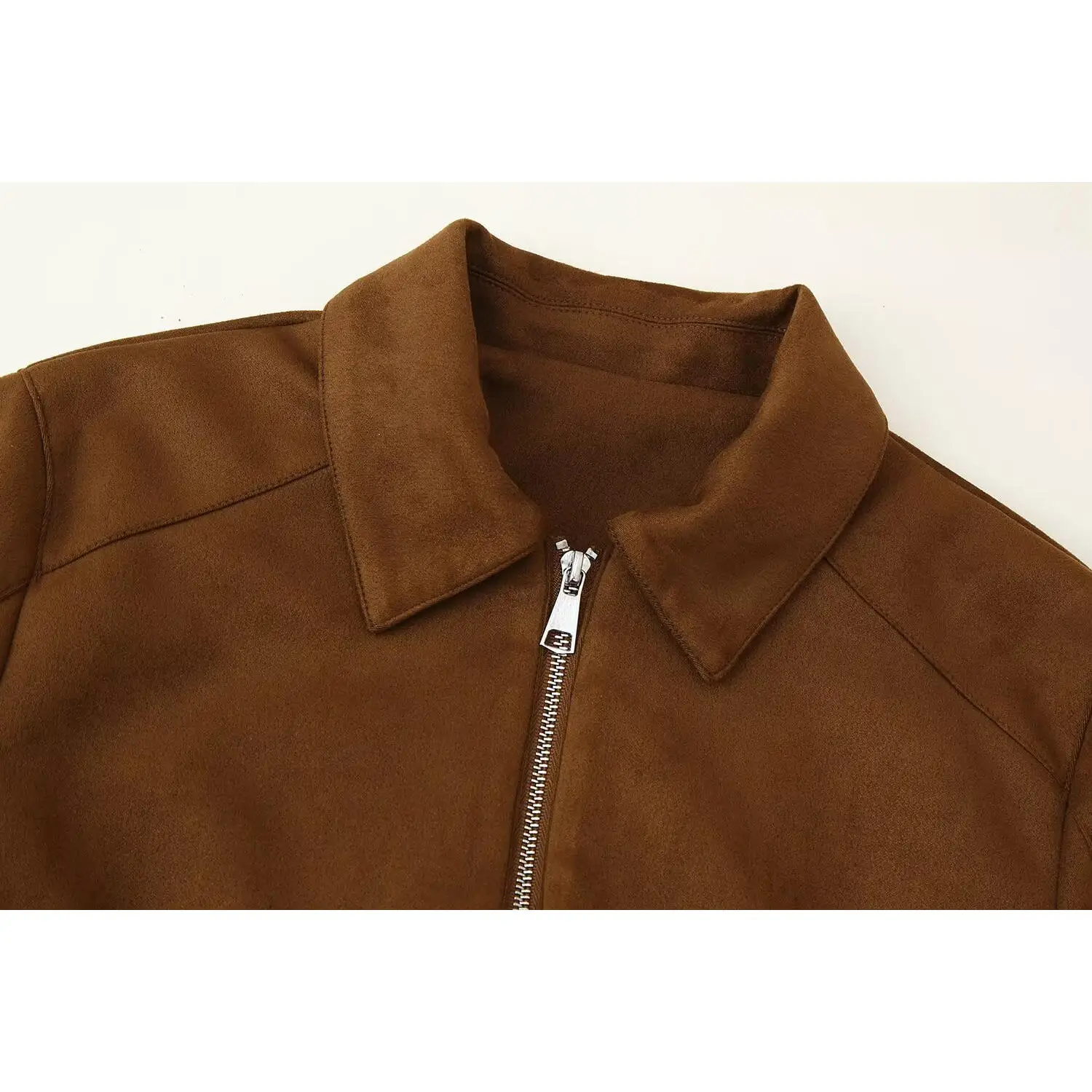 JNLEAOG Faionable ort Zipper Jaet Collar Women's Outerwear Versatile Autumn New Arrival Polyester Long Sve Coat