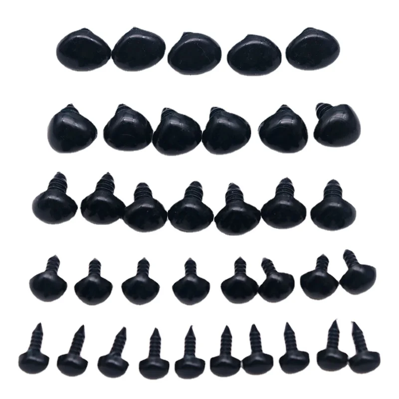 50/100 sztuk 6mm-18mm czarne plastikowe noski bezpieczeństwa dla Amigurumi lalki niedźwiedź nadziewane zabawki przystawki zwierząt z wtyczką