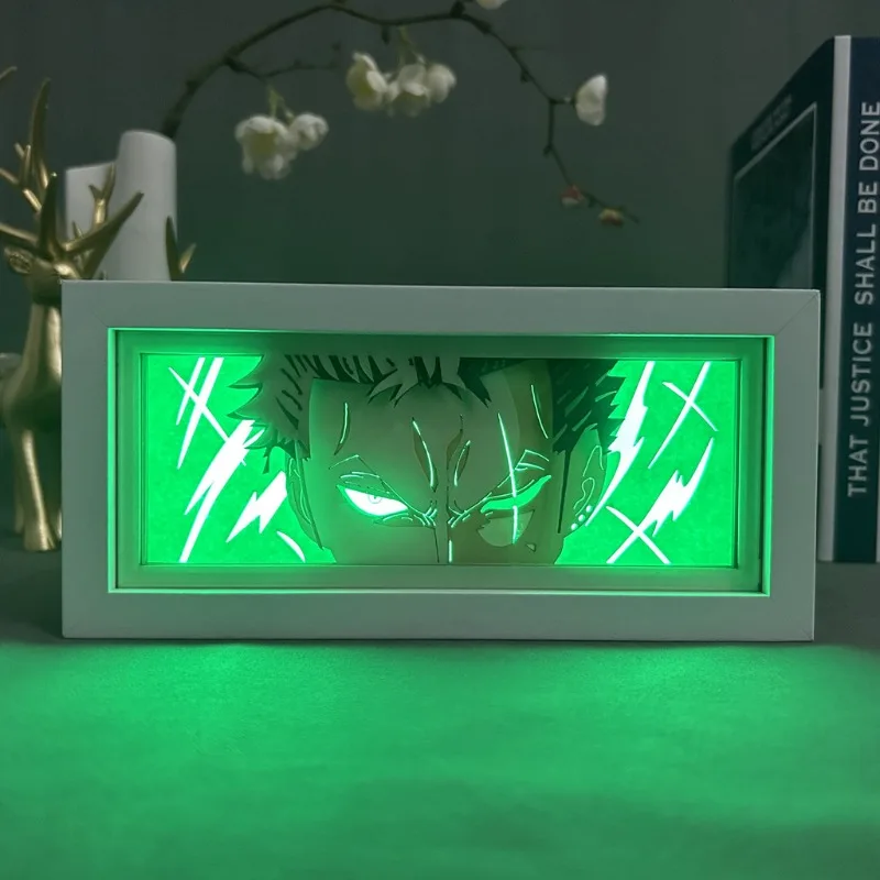 

One Piece Anime Luffy Decorative 3D Lamp Box Photo Frame Paper Carving Lights Atmosphere Birthday for Room Decor Gift Led Lights