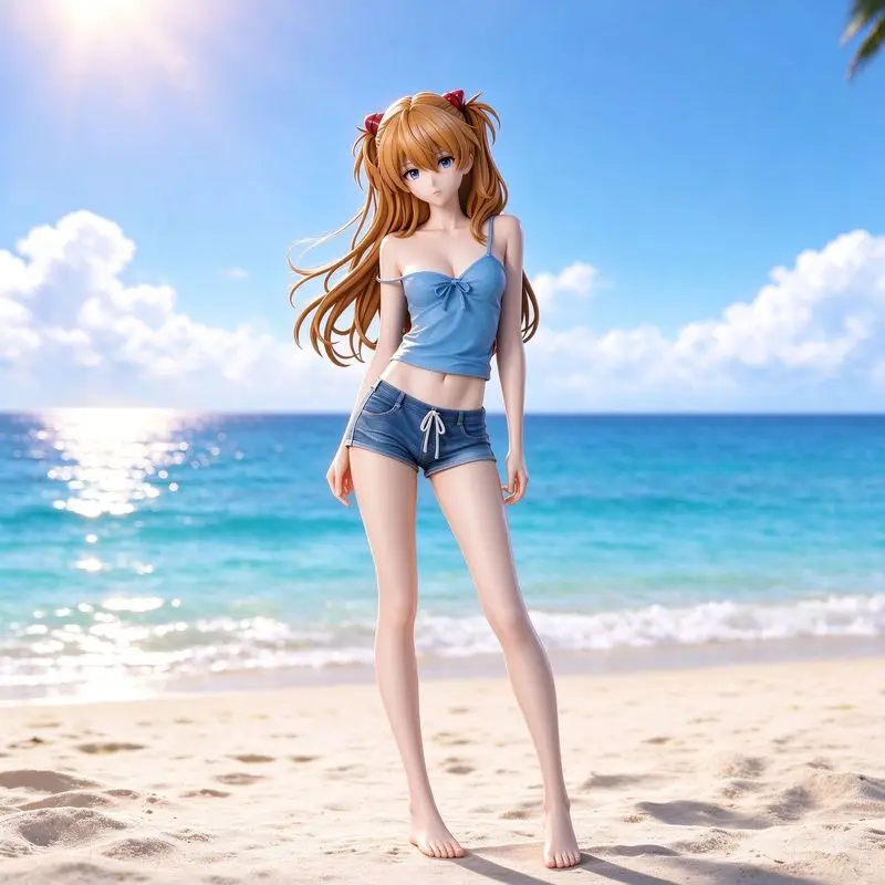 Anime Preacher Asuka Langley Soryu Character Casual Outfit Desktop Decor Anime Fans Collectible Model