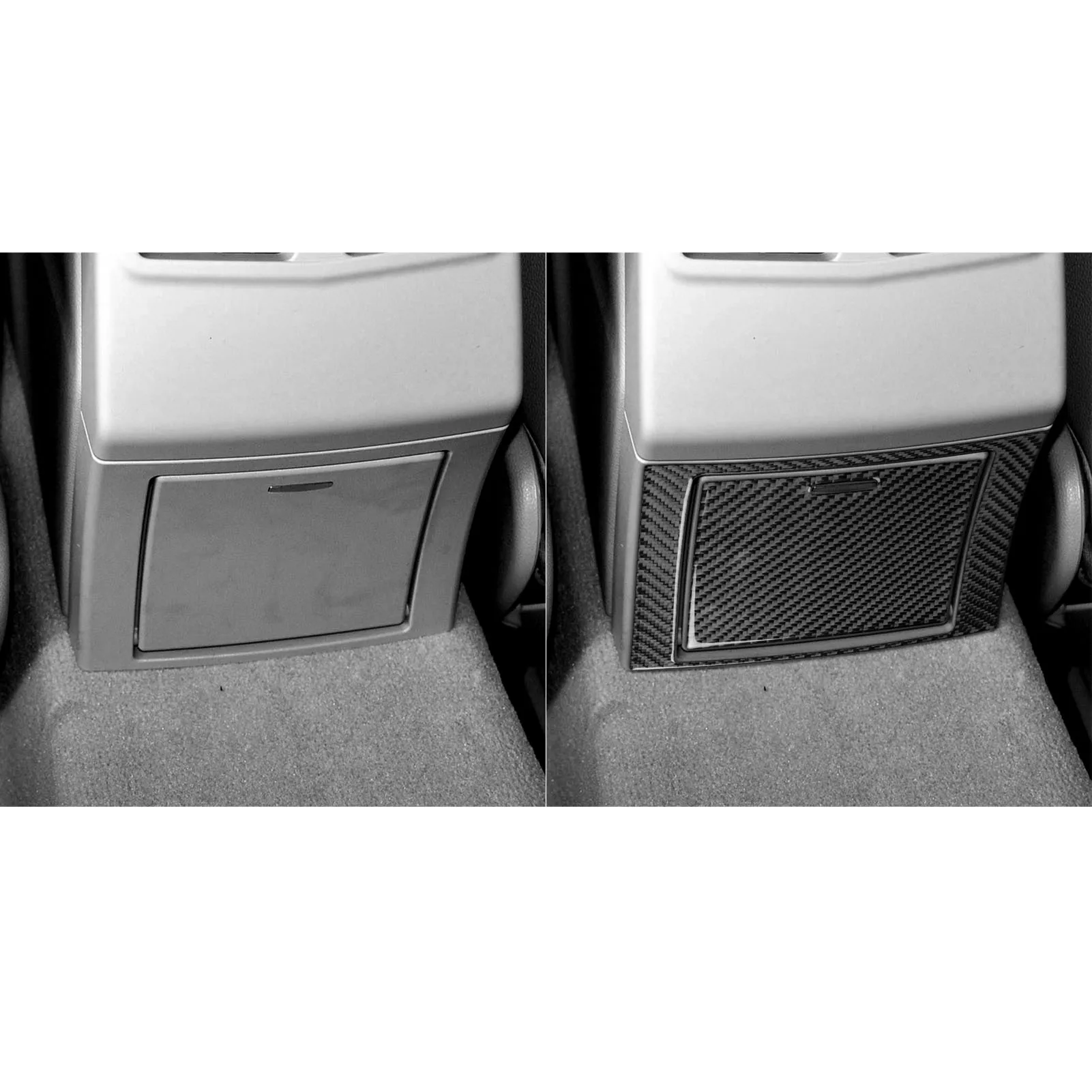 Carbon Fiber For Mercedes-Benz E-Class W212/S212 2011-15 Center Armrest Rear Storage Box Panel Trim Sticker Interior Accessories