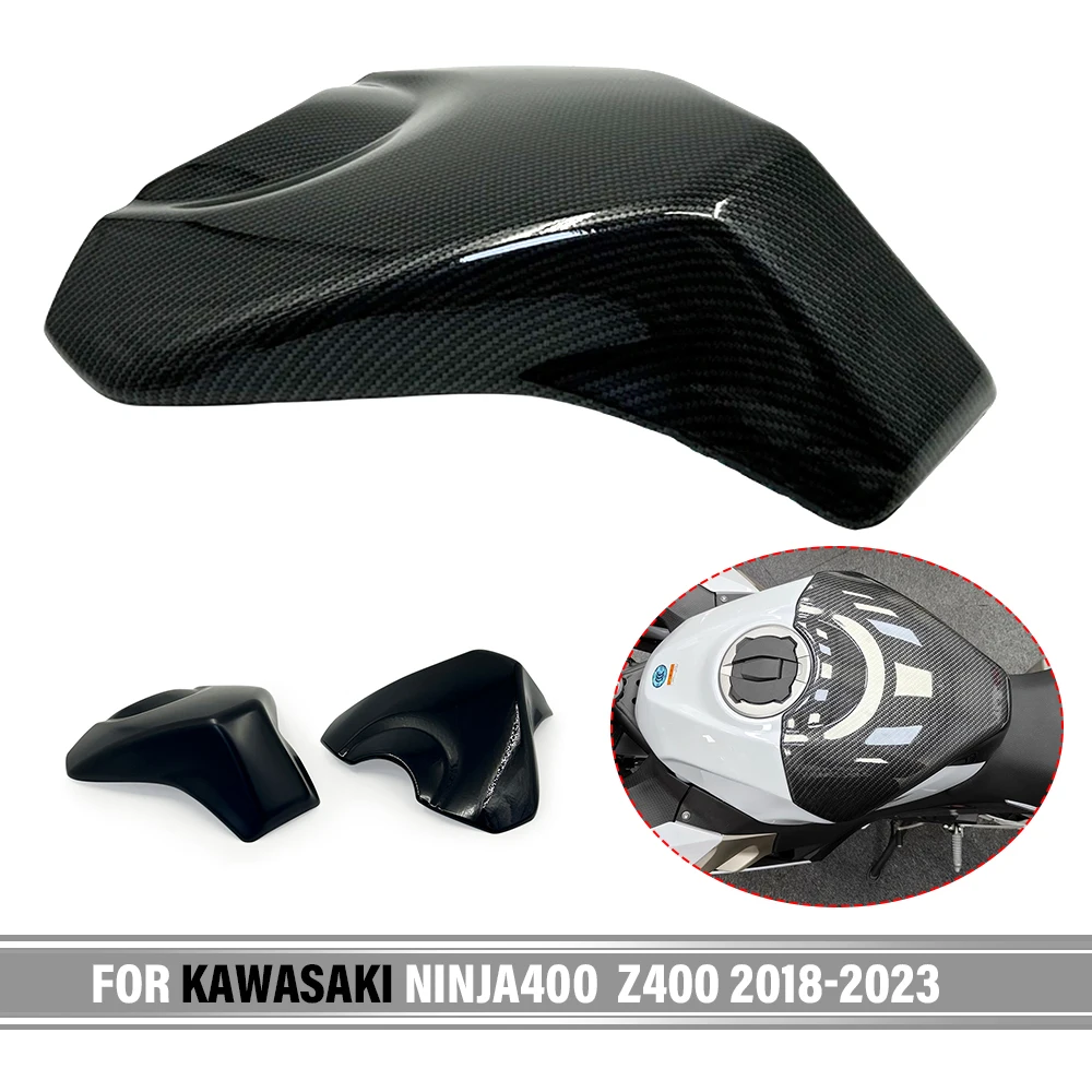 

Matte Black Carbon Fiber Pattern Fuel Tank Cap Protective Shell Fuel Gasket Protector For KAWASAKI NINJA400 Z400 2018-2023