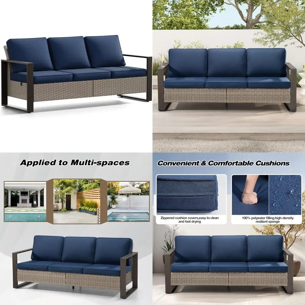 Juego de comedor para patio de 5 piezas, juego de muebles de aluminio fundido para exteriores para todo clima, incluye 4 sillas mecedoras giratorias con cojines y 35.