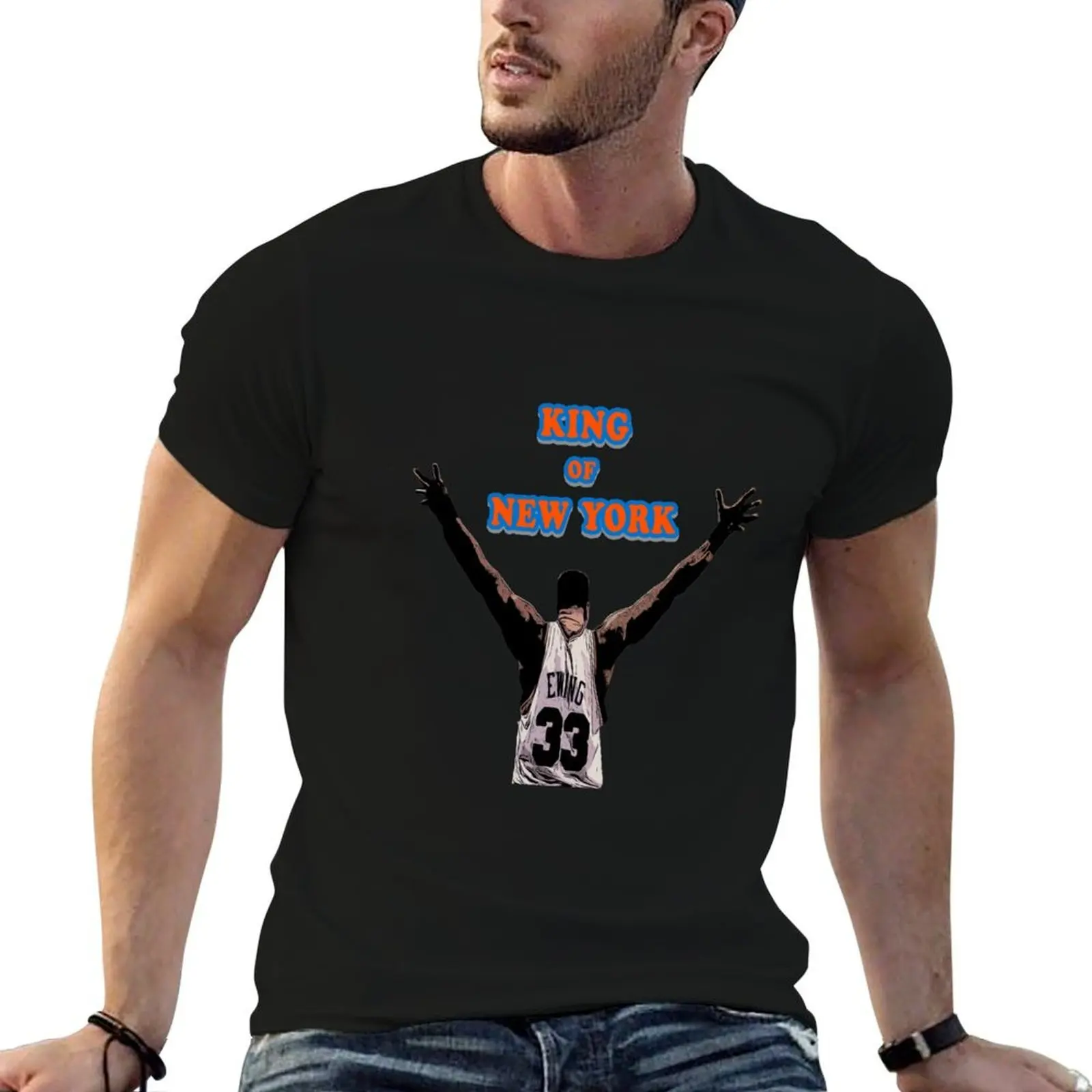 Camiseta Patrick Ewing King of New York, camiseta para hombre, camiseta de algodón, camiseta con estampado personalizado