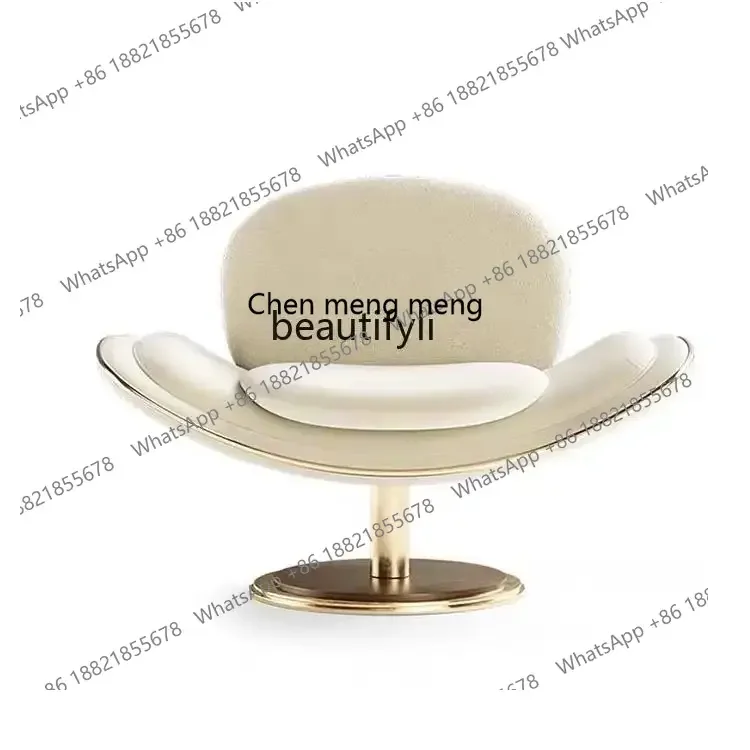 

B178 cqyDesigner light luxury elegant smile petal armchair metal casual back chair hotel