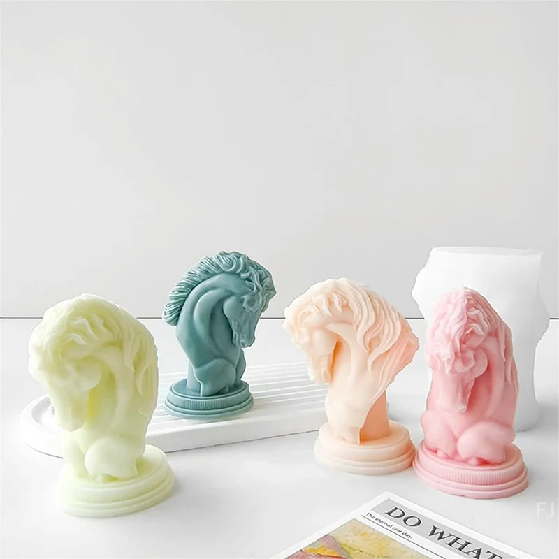 

[YU]3D Horse Head Aroma Candle Silicone Mold DIY Animal Plaster Resin Ornaments Mould Home Decoration Crafts Making Molds