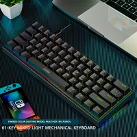 K620 Mini Gaming Mechanical Keyboard 61 Keys RGB Hotswap Type-C Wired Gaming Keyboard PBT Keycaps 60% Ergonomics Keyboards