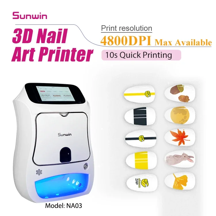 Customized2024 3D Portable Automatic Manicure DIY Nail Art Printer Machine Polish Price 5 Fingers Printing Nail DIY Nail Paintin