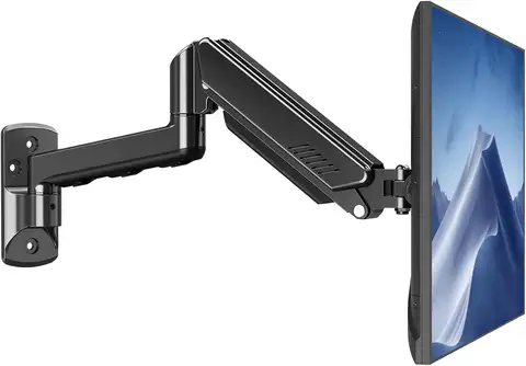 Fully Adjustable Single Monitor Wall Mount for 32 Inch Screens, Supports 4.4-19.8lbs and VESA 75x75mm/100x100mm
