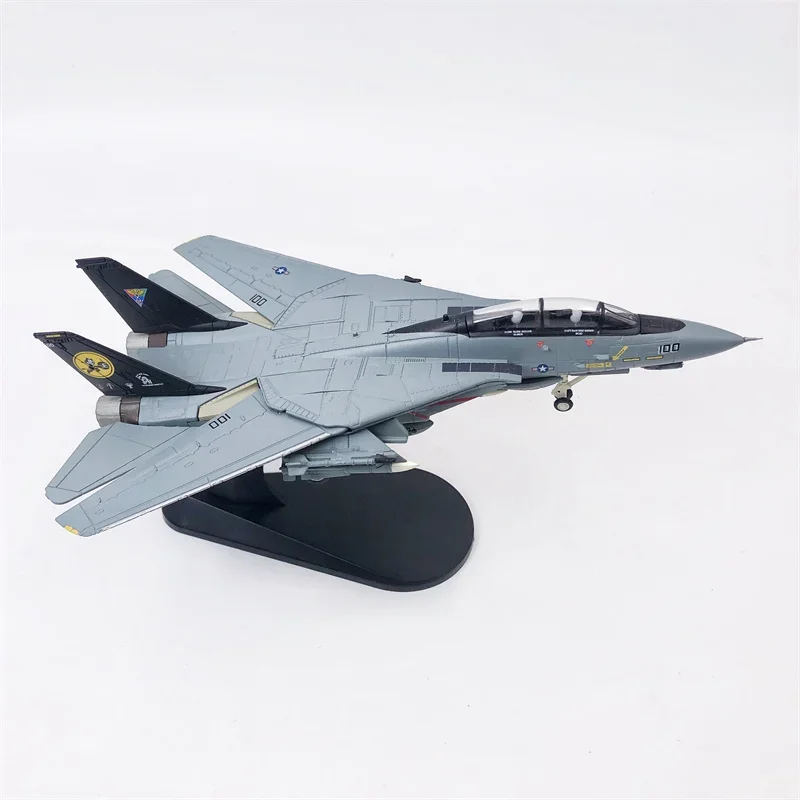 Diecast 1/100 Scale US F-14D F14 VF-31cat Military Aircraft Model Collection Variable Wing Mode Interchangeable