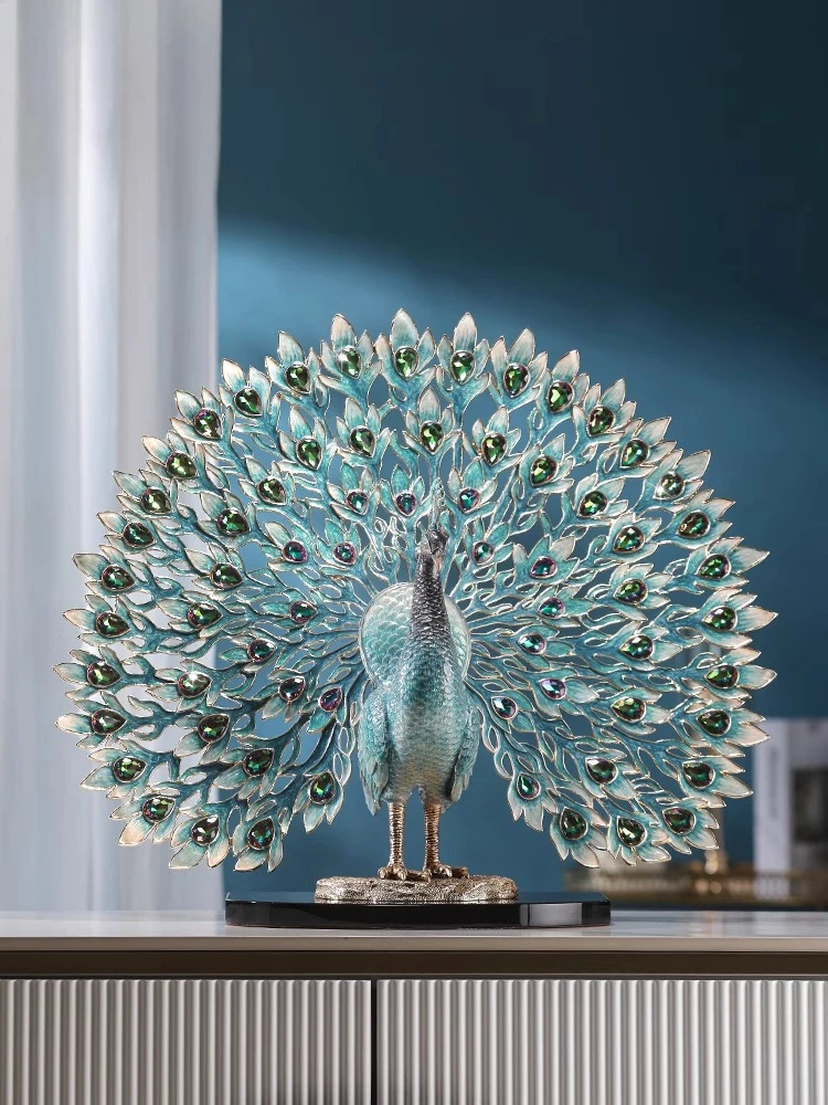 

Peacock open screen enamel color ornament office cabinet entrance decoration
