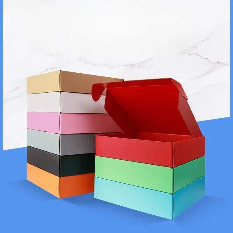 10pcs Triple Layer Corrugated Paper Thick Folding Box Color Packaged Express Cardboard Case Clothing Gifts Cosmetics Pack Carton