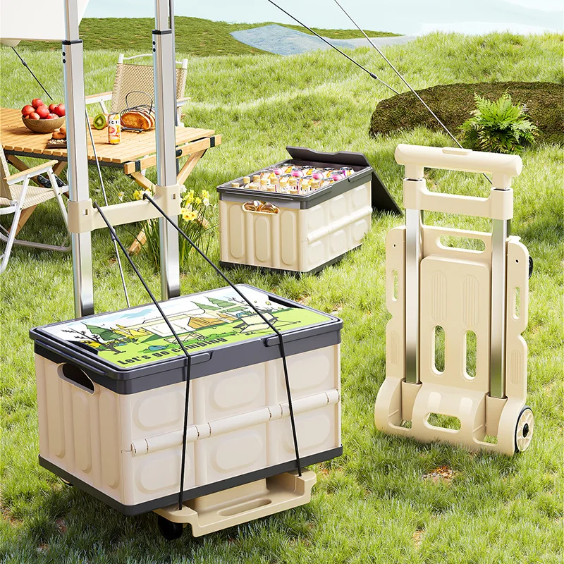 

Foldable Hand Cart Silent Heavy-Duty Wagon Home/Warehouse/Supermarket Compact Lightweight Smooth Wheels Multi-Function Carrier