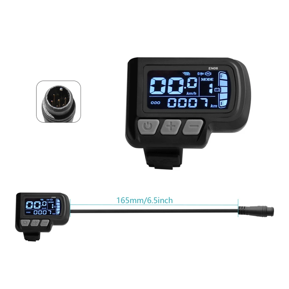 E-Bike Display 24V 36V 48V LCD Display With 6 Pins Waterproof Interface Cable Connector Electric Bicycle Accessories