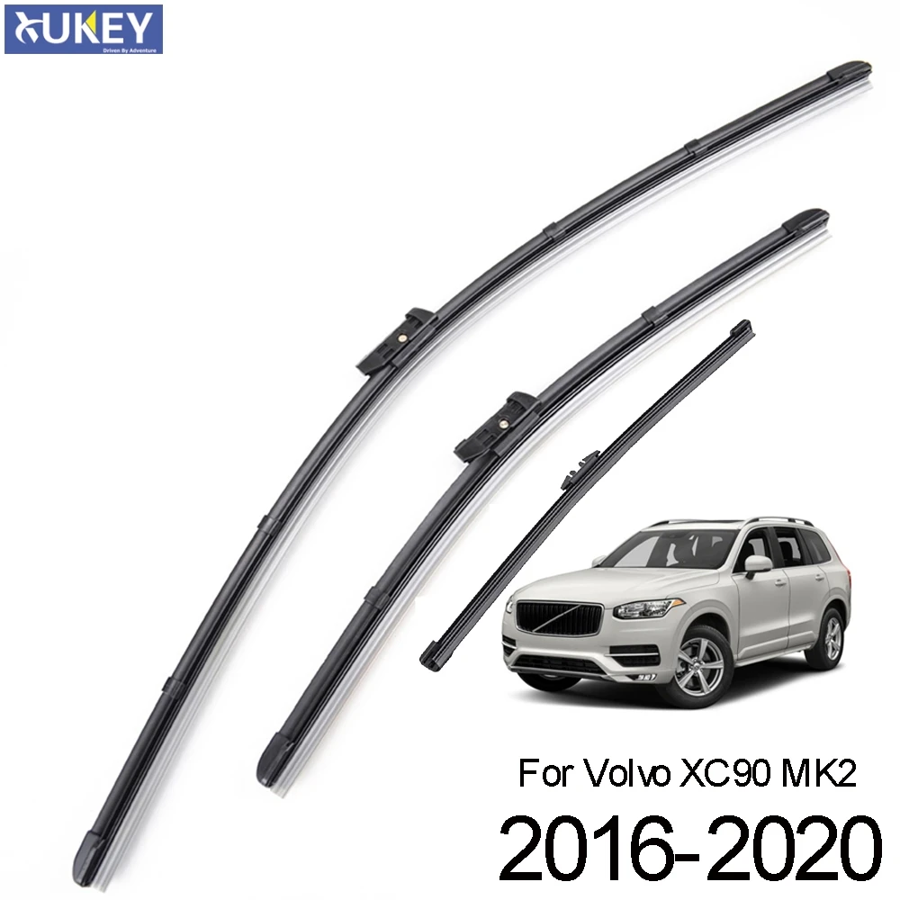 Xukey 3Pcs Front Rear Windscreen Wiper Blades Set For Volvo XC90 MK2 2020 2019 2018 2017 2016 24\