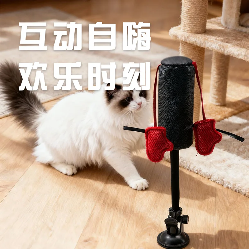 Interactive Cat Boxing Toy Cat Punching Bag Self-Standing Play Gym for Kittens Stress Relief Cat Toy Durable Scratch Trainer