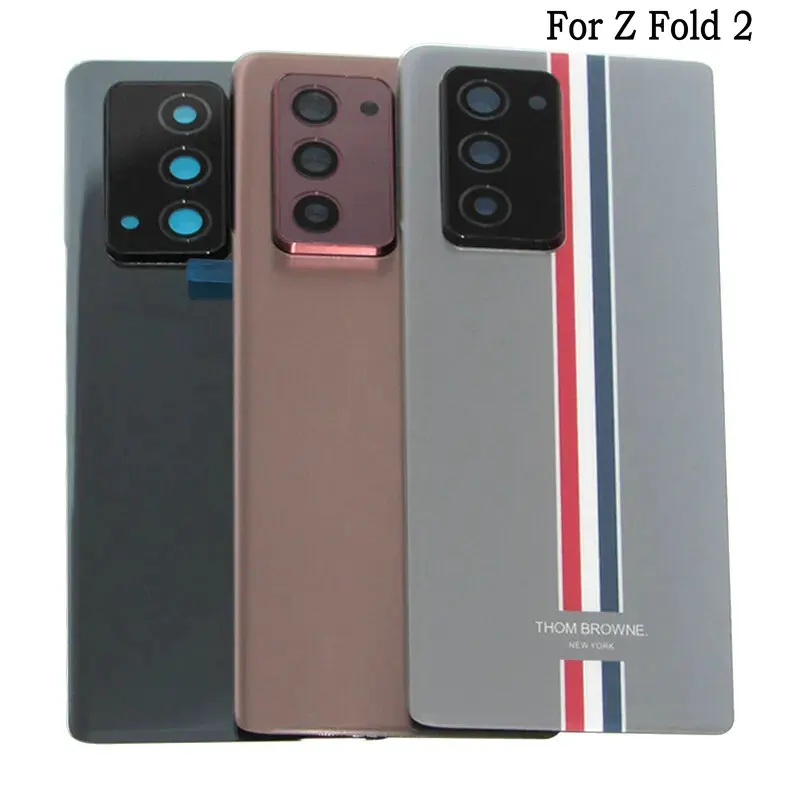 For Samsung Galaxy Z Fold 2 5G F916 F916B F916U Back Glass Battery Cover Housing Rear Door Replacemet+Camera Lens