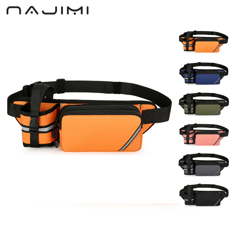 

Водонепроницаемая нейлоновая поясная сумка для хранения бутылок с водой, безопасная светоотражающая поясная сумка для ночного бега, эластичная тканевая сумка на горную грудь