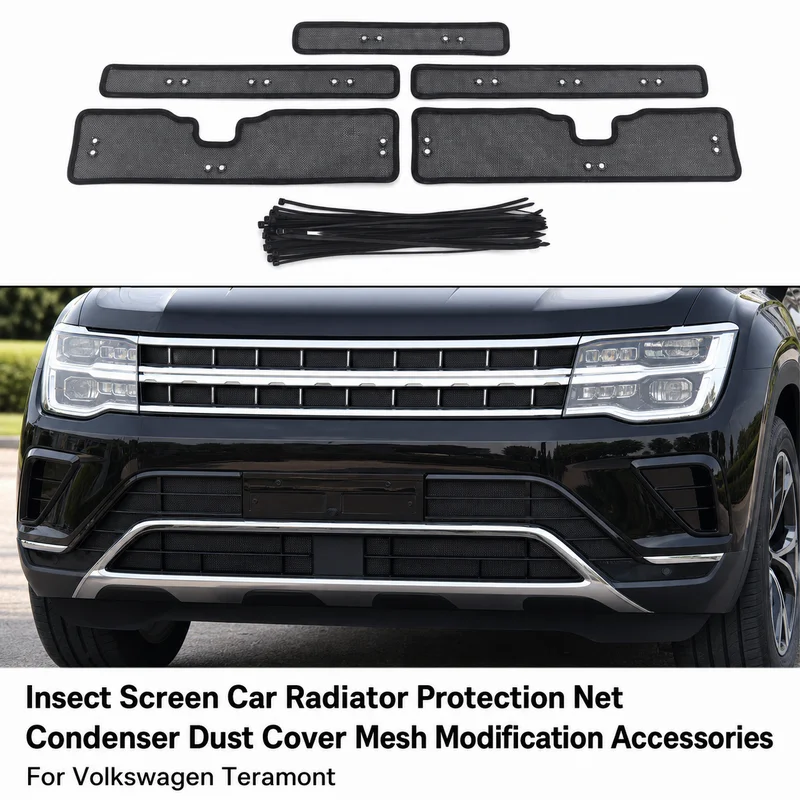 For Volkswagen Teramont Insect Screen Car Radiator Protection Net Condenser Dust Cover Mesh Modification Accessories