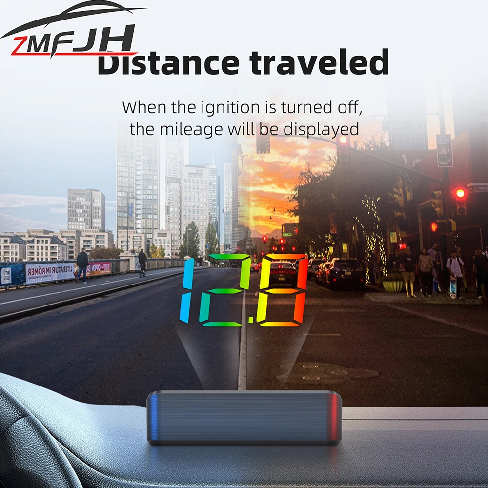 OBD LCD Projector M4 Car Head Up Display With Color Speed Display Speed Water Temp Voltage Single Driving Distance Gauge