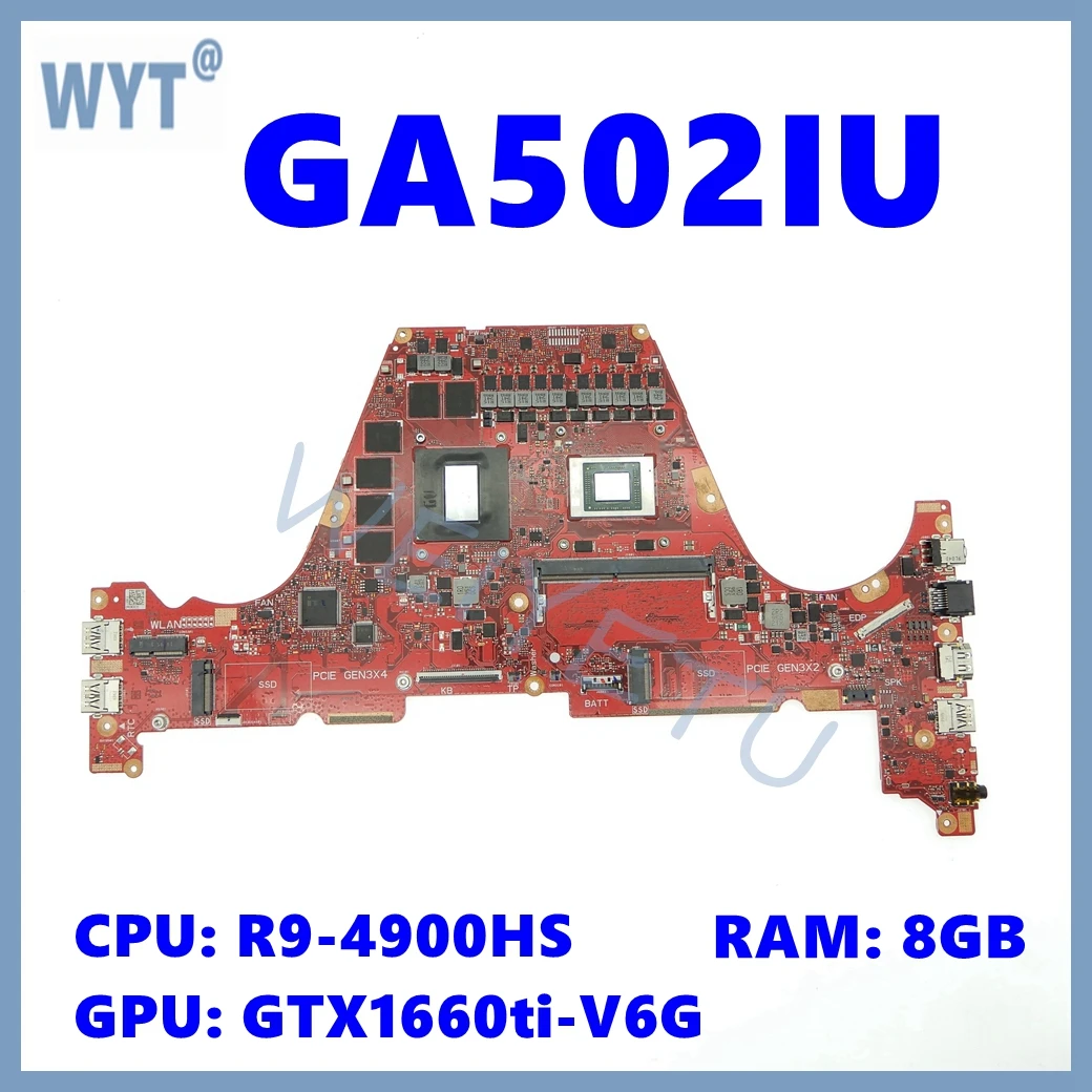 

GA502IU Mainboard For Asus GA502IV GA502IU GA502 GA502DU GA502I Laptop Motherboard R9-4900HS CPU GTX1660ti-V6G GPU 8GB-RAM