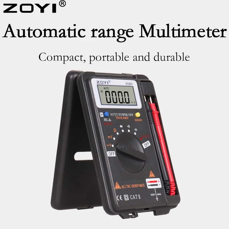 ZOYI 921 Multimeter digital high-precision anti-burn electrician auto repair card pocket multi-function repair capacitor meter