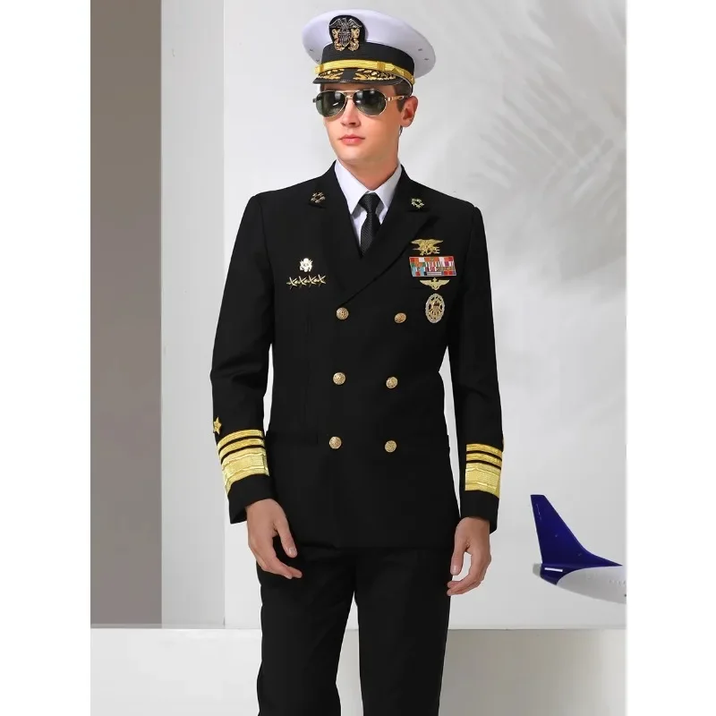 American Aircraft Carrier Captain Company Annual Theme Party Performance Costume Airline Flight Workwear Aviation Uniforms