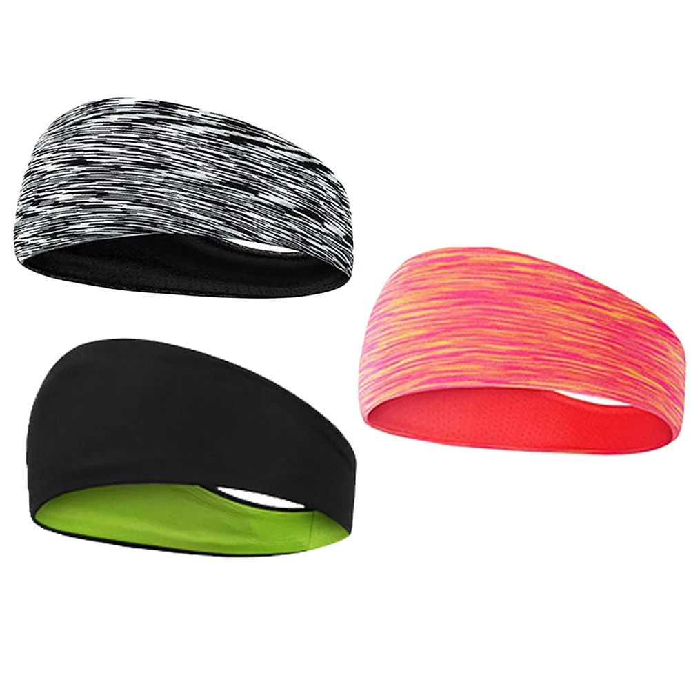 3 Pcs Elastic Sweatband Scarf Yoga Hair Bands Headband Gym Headwrap Men Women Absorbing Headbands