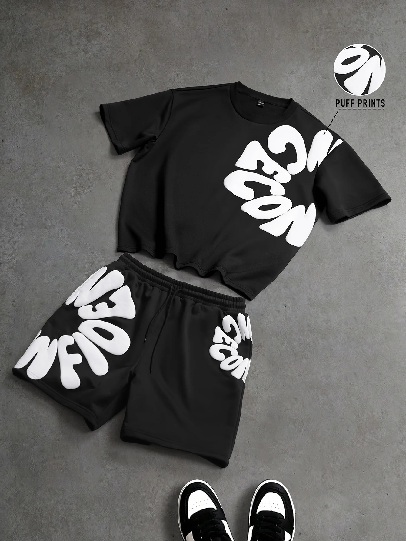Streetwear Brand Tracksuit - ชุดเซ็ตแทรคสูทลำลองสไตล์สตรีทแวร์ผู้ชาย แบรนด์ดัง พิมพ์ลายตัวอักษร 3 มิติ ผ้าโพลีเอสเตอร์