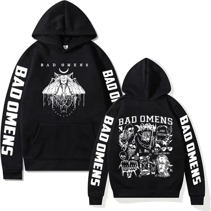 

Limited Bad Omens Band Moth Music Tour 2023 Sweatshirt for Men Women Vintage Fashion Gothic Hoodie Oversized Pullovers Hoodies