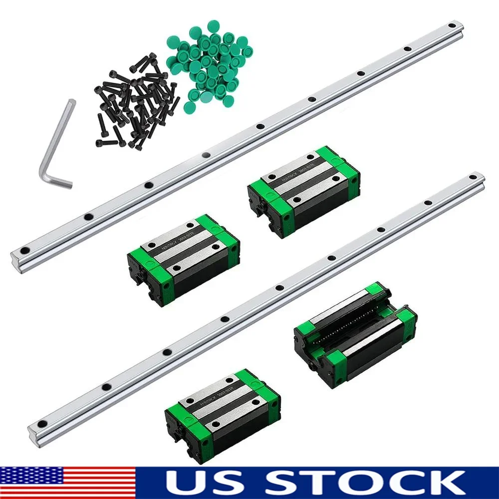 

HGR20 Linear Slide Rail Kit 1000mm 2Pcs Linear Guide Rail 4Pcs HGH20CA Bearing Blocks High Precision Smooth Motion Anti Rust